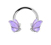 Melighting Septum Piercing Jewellery 16G 316L Stainless Steel Helix Earring Butterfly Septum Ring Daith Rook Tragus Conch Piercing Earring Jewellery