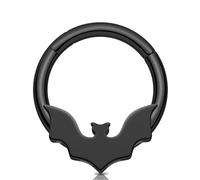 Melighting Stainless Steel 316L Septum Ring & Clicker for septum piercing, daith, 8mm & 10mm, Halloween & helix earring for women, 16G8mm, Stainless Steel, metal
