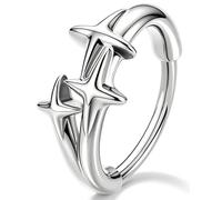 Melighting Star Nose Ring Hinged Segment Clicker 20G Helix Earriing Nose Hoop Septum Piercing Jewellery For Women Men 8mm
