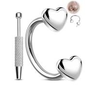 Melighting Threadless Push Pin Nose Ring 316L Stainless Steel Septum Ring 20G Horseshoe Ring Heart Helix Rook Earrings Ball Grabber Tool Set 8mm
