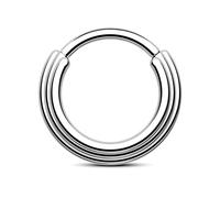 Melighting Three Layered Helix Earring 16g Cartilage Hoops Hinged Clicker Daith Conch Piercings Stainless Steel Septum Rings Septum Piercing Jewellery