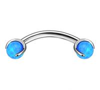 Melighting Titanium Rook Earrings 16G Curved Barbells Opal Cartilage Earrings Daith Piercings Eyebrow Jewellery Labret Piercings 8mm Belly Bars Rook Barbells