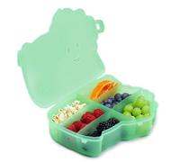 melii Animal Shaped Snackle Box - Divided Snack Container, Food Storage for Kids, Removable Dividers, Arts & Crafts, Beads, BPA-Free - Dinosaur