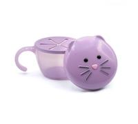 melii Animal Snack Container with Finger Trap, Cat, for Toddlers, Kids and Adult