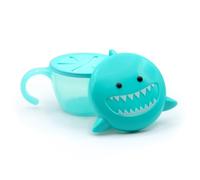 melii Animal Snack Container with Finger Trap, Shark, for Toddlers, Kids and Adults