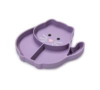 melii Divided Silicone Suction Plate - 100% Silicone, for Baby + Toddlers - BPA Free, Dishwasher & Microwave Safe (Cat)