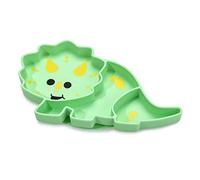 melii Divided Silicone Suction Plate - 100% Silicone, for Baby + Toddlers - BPA Free, Dishwasher & Microwave Safe (Dinosaur)