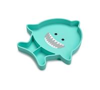 melii Divided Silicone Suction Plate - 100% Silicone, for Baby + Toddlers - BPA Free, Dishwasher & Microwave Safe (Shark)