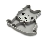 melii Divided Silicone Suction Plate - 100% Silicone, for Baby + Toddlers - BPA Free, Dishwasher & Microwave Safe (Bulldog)