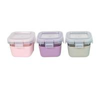 melii Glass Containers With Silicone Sleeve, Pink Purple Grey, 5.4 oz - Pack of 3
