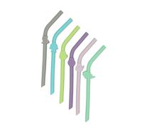 melii Silicone Animal Straws with Cleaning Brush - for Baby, Toddlers and Kids, Reusable, BPA Free, Dishwasher & Microwave Safe (6 Staws)