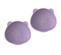 melii Silicone Suction Bowl for Babies and Toddlers, Cat, 2-Pack, 10.1 oz, 100% Food Grade Silicone, Animal Shaped, BPA Free, Dishwasher & Microwave Safe