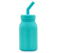 melii Silicone Water Bottle with Straw For Babies, Toddlers & Kids, BPA Free, Blue