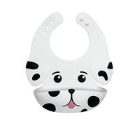 melii Silicone Weaning Bib with Large Food Catcher for Babies and Toddlers (Dog)