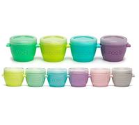 melii Snap & Go Baby Food and Freezer Storage Jars, Set 10, 6 x 59 ml + 4 x 118 ml
