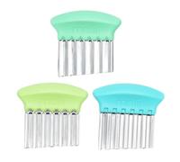 melii Stainless Steel Crinkle Cutters, 3-Pack, Wavy Knives with 3 Different Blades, Perfect for Cutting Vegetables, French Fries, Cheese, Sandwiches, Fruits - Blue, Mint, Lime