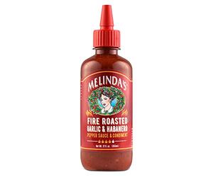 Melinda’s Fire Roasted Garlic & Habanero Hot Sauce - Made with Slow Roasted Garlic, Fresh Peppers, Lime Juice - Rich & Smoky Habanero Hot Sauce 12oz, 1 Pack