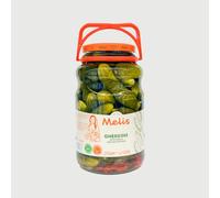 Melis Cucumber Pickle 2250G Gherkins with Garlic and Red Peppers Suitable for Vegetarians Pickle in Jar Canned Food Ready to Use Product of Turkey Pack of 1