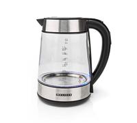 Melissa 1.7L Electric Glass Kettle, 2200W Fast Boil, Adjustable Temperature 50-100°C, LED Display, Keep Warm, Boil-Dry Protection, Limescale Filter - Stainless Steel