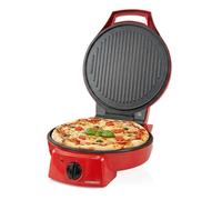 Melissa 12" Pizza Maker & Grill, with Max 230°C Adjustable Temperature, 30cm Non-Stick Plates and 180° Fold Out Double Surface - Red