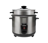 MELISSA 1L Electric Rice Cooker with Compact Steam Basket and Keep Warm, Silver