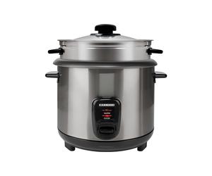 MELISSA 1L Electric Rice Cooker with Compact Steam Basket and Keep Warm, Silver