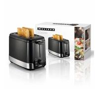 MELISSA 2-Slice Toaster with Wide Slots & Bun Rack, 7 Browning Levels 800W Black