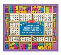 Melissa & Doug Alphabet Bead Set, Wooden Beads for Jewellery Making Kit, Arts and Crafts for Kids Age 5, Friendship Bracelet Making Kit for Girls or Boys, 4 Year Old Girl Gifts