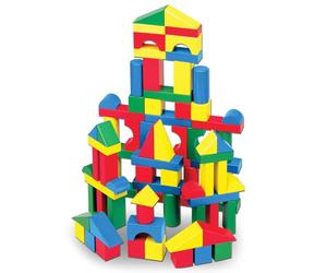 Melissa & Doug 100 Wood Building Blocks | Developmental Toy | Toy Blocks & Building | Age 2+ | 100 Piece Set|Gift for Boy or Girl