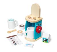 Melissa & Doug 11-Piece Brew and Serve Wooden Coffee Maker Set - Play Kitchen Accessories