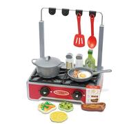 Melissa & Doug 19-Piece Deluxe Wooden Cooktop Set With Wooden Play Food, Durable Pot and Pan