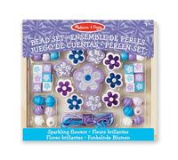 Melissa & Doug 19494 Sparkling Flowers Wooden Bead Set, Blue