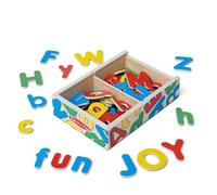 Melissa & Doug 52 Wooden Alphabet Magnets in a Box - Uppercase and Lowercase Letters ABC Learning Toys, Chunky Magnetic Letters For Toddlers And Kids Ages 3+ - FSC Certified