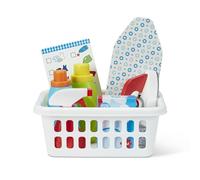 Melissa & Doug 8608 Laundry Basket Play Set With Wooden, Ironing Board, and Accessories (11 Pcs), Multicolor, 1 EA