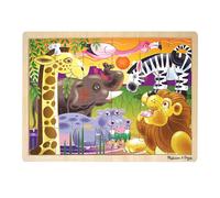Melissa & Doug African Plains Safari Wooden Jigsaw Puzzle with Storage Tray (24