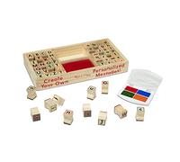 Melissa & Doug Alphabet Stamp Set (Stamps with Lower-Case and Capital Letters, 4 colours, 56-Stamps)