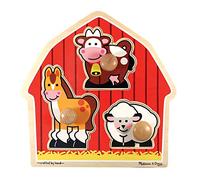 MELISSA & DOUG BARNYARD ANIMALS JUMBO KNOB PUZZLE (Set of 3)