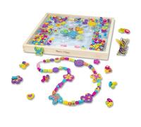 Melissa & Doug Bead Bouquet Necklace Making Kit | Wooden Beads for Jewellery Arts and Crafts Kids Age 6 Friendship Bracelet Girls or Boys 5 Year Old Gifts, Wooden Bead Bouquet