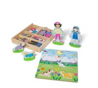 Melissa & Doug Best Friends Magnetic Dress-Up Dolls for 3 Year Olds | Kids Crafts Sets Girls & Boys | Outfit Wooden Doll Craft Kits for Kids Age 3+