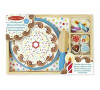 Melissa & Doug Birthday Party Cake Wooden Play Food With Mix-n-Match Topping