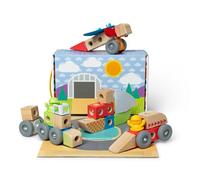 Melissa & Doug Blockables Vehicles Snap And Play, Mix And Match Connectable Wooden Building Blocks Play Set Toy for Preschool Boys And Girls (54 Pcs)