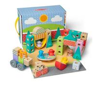 Melissa & Doug Blockables™ Town Snap And Play, Mix And Match Connectable Wooden Building Blocks Play Set Toy for Preschool Boys And Girls (73 Pcs)