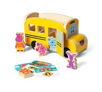 Melissa & Doug 33011 Blue's Clues & You Wooden Pull-Back School Bus, Multi