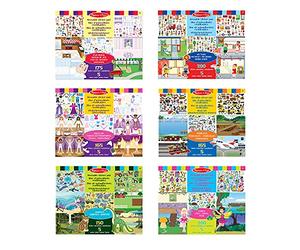 Melissa & Doug Bundle of 6 Reusable Sticker Pads - Play House, Dress-Up, Habitats, My Town, Vehicles and Fairies | Activity Pad | Sticker Pad | 3+ | Gift for Boy or Girl, Multi Coloured, 45009