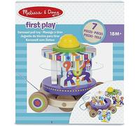 Melissa & Doug Carousel Pull Along Stack & Spin Wooden Toy New Baby Gift 18m+