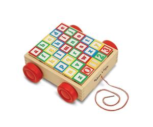 Melissa & Doug Classic abc/123 Block Cart (LC) Developmental Toy Blocks, Building and Nesting 2+ Gift for Boy or Girl