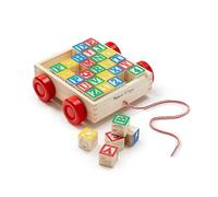 Melissa & Doug Classic ABC Wooden Block Cart Educational Toy With 30 1-Inch Solid ABC Wood Blocks For Toddlers Ages 2+