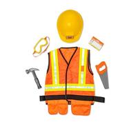 Melissa & Doug Construction Worker Costume Role Play Toys | Fancy Dress for Kids & Toddlers | Builder Costumes for Children | Dressing Up Clothes for Girls or Boys | Pretend Play Gifts Ages 3-6