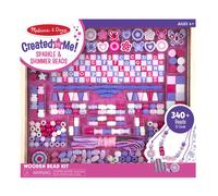 Melissa & Doug Created by Me! Sparkle & Shimmer Beads Wooden Bead Kit 340+ Beads for Jewelry-Making
