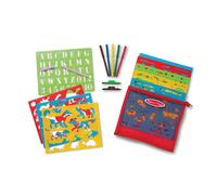 Melissa & Doug Created by Me! Stencil Art Coloring Activity Kit in Storage Pouch - 170+ Designs, 6 Markers, 2 Crayons, Paper
